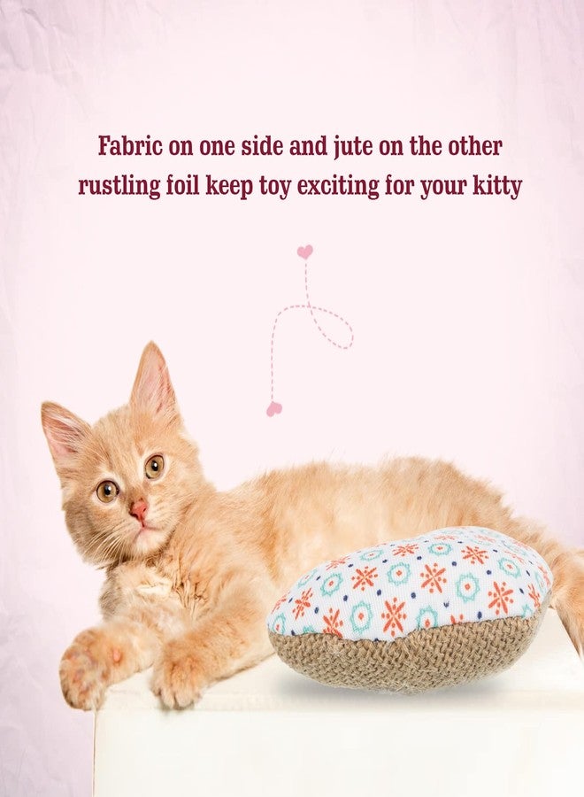 Trixie Pack of 2 Trixie Cat Toy, Soft Toy, Made with Polyester & Jute, with Rustling Foil, Filled with Premium Catnip Perfect for Both, Indoor & Outdoor Play Sessions, Cat Toy (8 cm, Heart) - Image 5